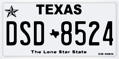 TX license plate DSD8524