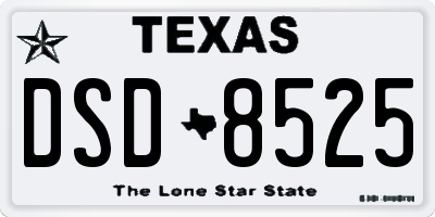 TX license plate DSD8525