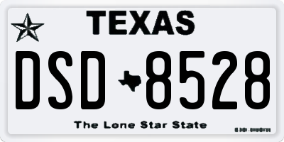 TX license plate DSD8528