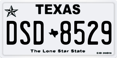 TX license plate DSD8529