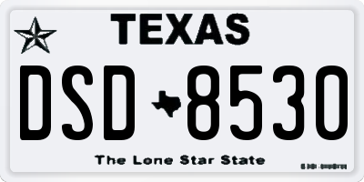 TX license plate DSD8530