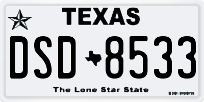 TX license plate DSD8533