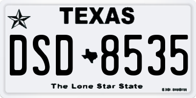 TX license plate DSD8535