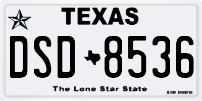 TX license plate DSD8536