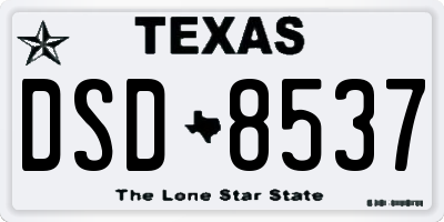 TX license plate DSD8537