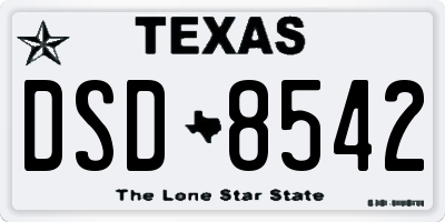 TX license plate DSD8542
