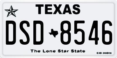 TX license plate DSD8546