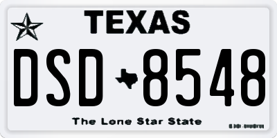 TX license plate DSD8548