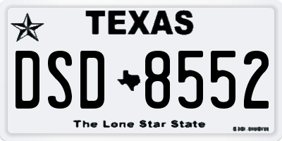 TX license plate DSD8552