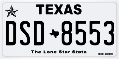 TX license plate DSD8553