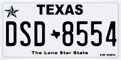 TX license plate DSD8554