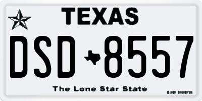 TX license plate DSD8557