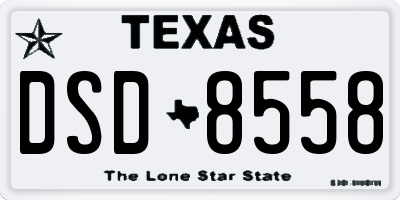 TX license plate DSD8558