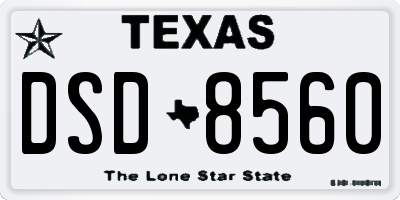 TX license plate DSD8560