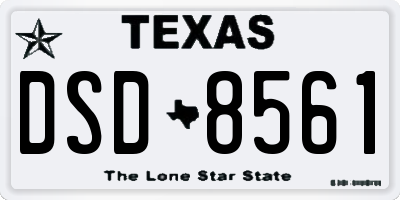 TX license plate DSD8561