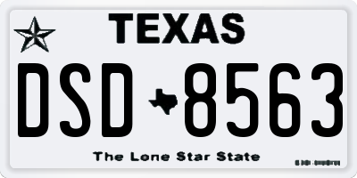 TX license plate DSD8563