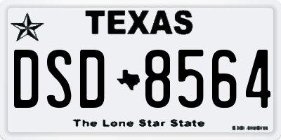 TX license plate DSD8564