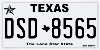 TX license plate DSD8565