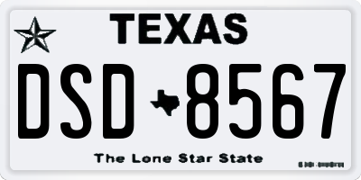 TX license plate DSD8567