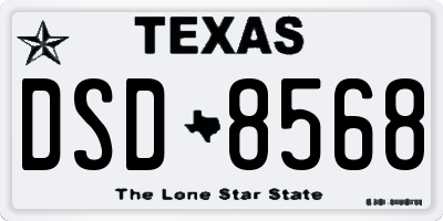 TX license plate DSD8568