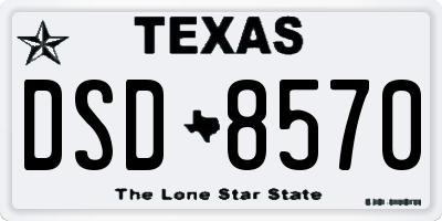 TX license plate DSD8570