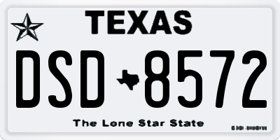 TX license plate DSD8572