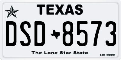 TX license plate DSD8573