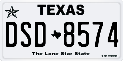 TX license plate DSD8574