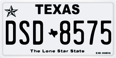 TX license plate DSD8575