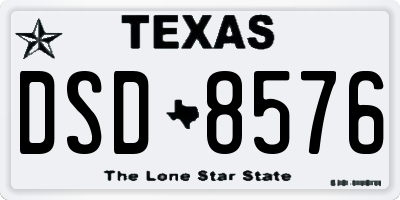TX license plate DSD8576