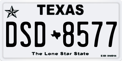 TX license plate DSD8577