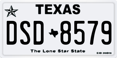 TX license plate DSD8579