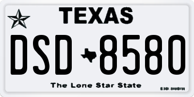 TX license plate DSD8580