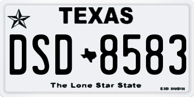 TX license plate DSD8583