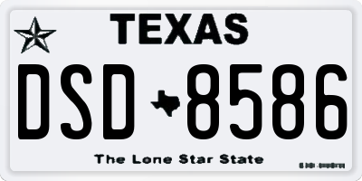 TX license plate DSD8586