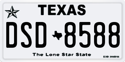 TX license plate DSD8588
