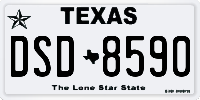 TX license plate DSD8590