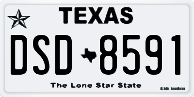 TX license plate DSD8591