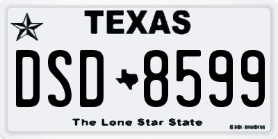 TX license plate DSD8599
