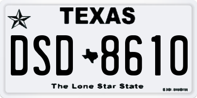TX license plate DSD8610