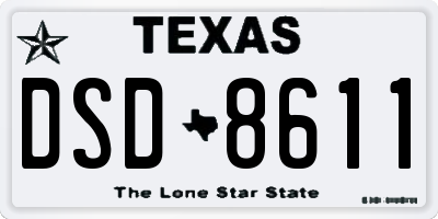 TX license plate DSD8611