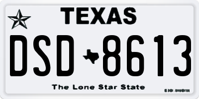 TX license plate DSD8613