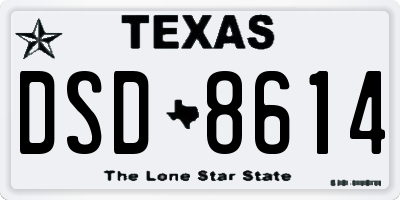 TX license plate DSD8614