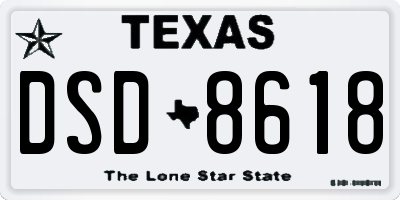 TX license plate DSD8618