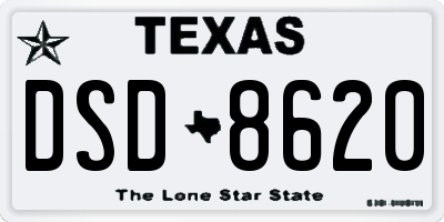 TX license plate DSD8620