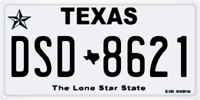 TX license plate DSD8621