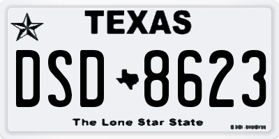 TX license plate DSD8623
