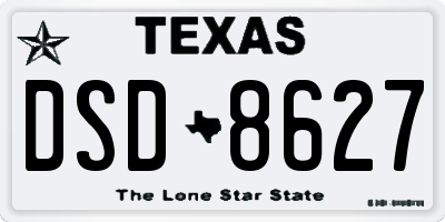 TX license plate DSD8627