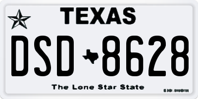 TX license plate DSD8628