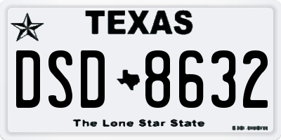 TX license plate DSD8632